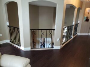 custom interior second floor wrought iron railing