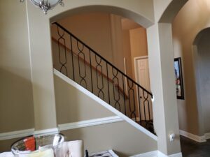 custom interior modern wrought iron stair railing