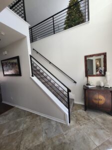 custom interior stair horizontal railings and handrail