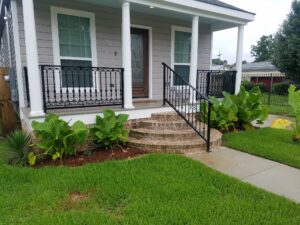 custom ornamental porch railings and front steps railings