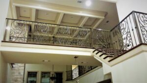 custom ornamental wrought iron railings with scroll ornaments