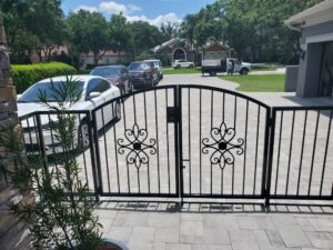 porch custom wrought iron gate