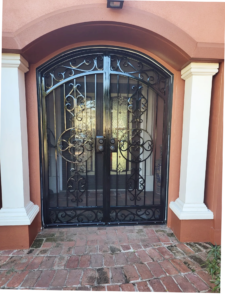 custom porch wrought iron entry gate