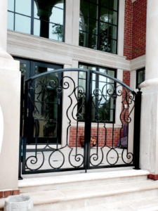custom wrought iron ornamental entry gate