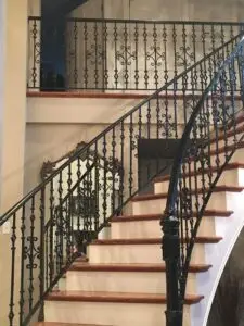 custom ornamental wrought iron railing for curve staircase
