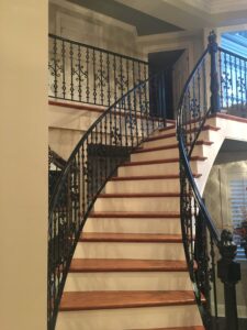 custom ornamental wrought iron railing for curve staircase