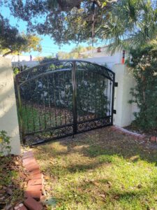 rought iron garden gate