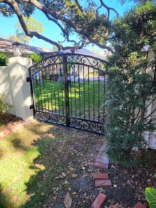wrought iron arched gate