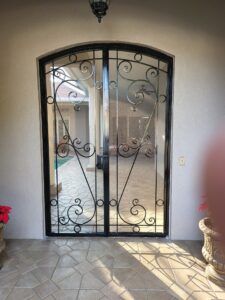 wrought iron double gate