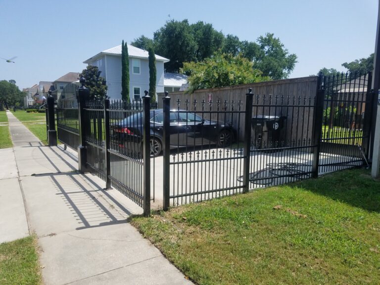 black wrought iron fence