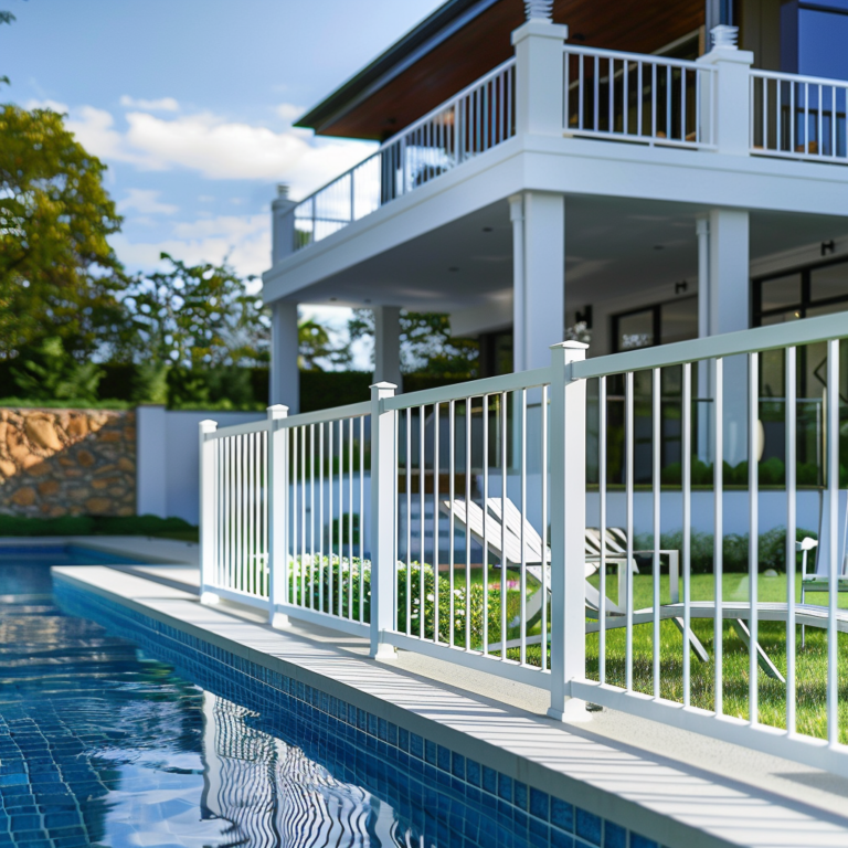 custom white aluminum fencing for pool