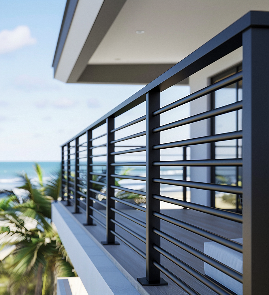 balcony horizontal aluminum railings