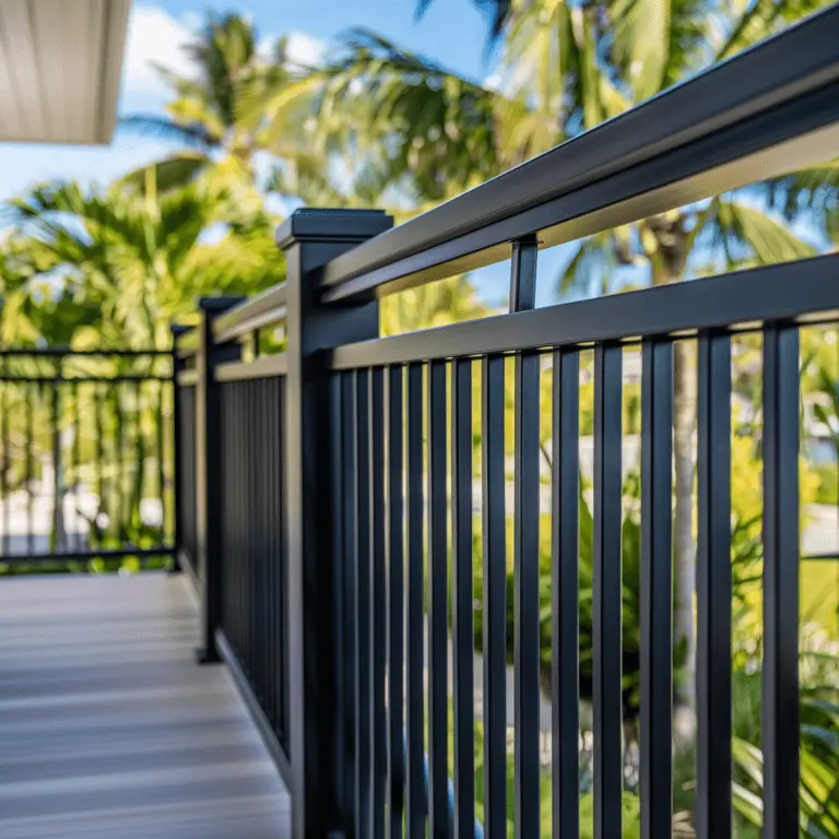 black aluminum railings