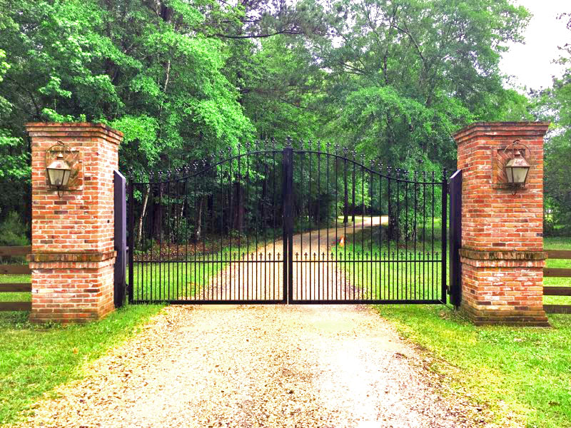 wrought iron dual swing entry gate