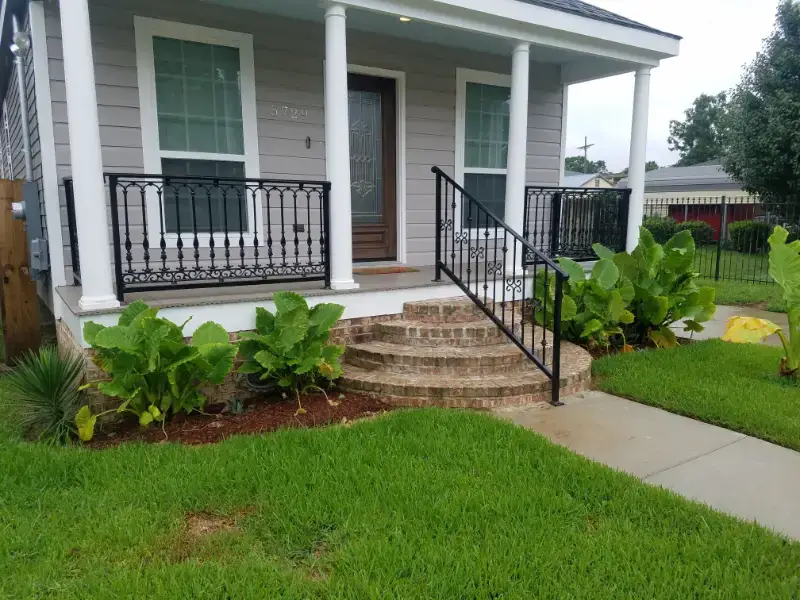 custom ornamental porch railings and front steps railings