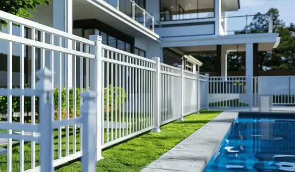 lauraecr89_Modern_white_aluminum_pool_fence_in_a_contemporary_h_8430a418-72a3-4784-a20f-226e82a76134 aluminum fence styles