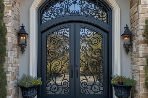 wrought iron fron door custom entry doors in Tampa Bay area